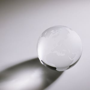 Abstract glass globe representing a clear understanding of your business